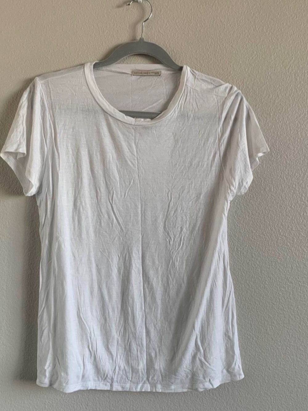 Active Basic White Crewneck Short Sleeve Tee